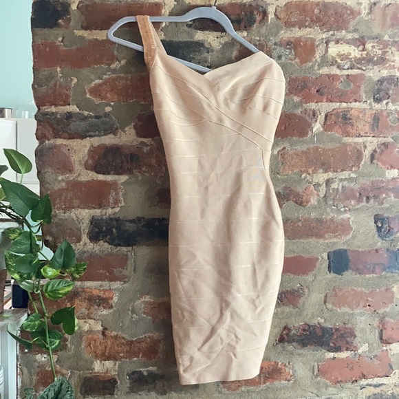 Herve Leger by Max Azria One Shoulder Dress